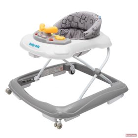   Baby Mix bébikomp kormánykerékkel,szilikon kerekekkel (sötétszürke)