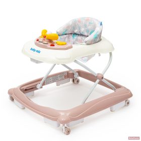   Baby Mix bébikomp kormánykerékkel,szilikon kerekekkel (rózsaszín)