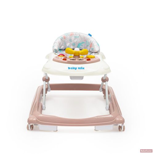 Baby Mix bébikomp kormánykerékkel,szilikon kerekekkel (rózsaszín)