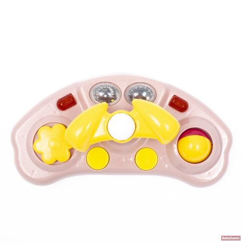 Baby Mix bébikomp kormánykerékkel,szilikon kerekekkel (rózsaszín)