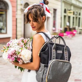   BabyOno pelenkázó táska OSLO STYLE hátizsák fekete/szürke