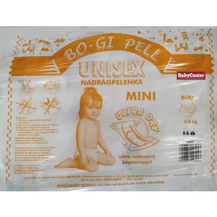 Bo-Gi eldobható pelenka 3-6kg mini /új csomagolás/64db/