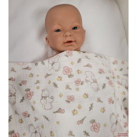 Bunny prémium textilkifogó 140x140cm 100% pamut - nyuszi