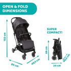 Chicco TROLLEYme sport babakocsi automata zárral - stone