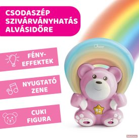   Chicco Rainbow Bear - Szivárvány maci zene-fény projektor-rózsaszín