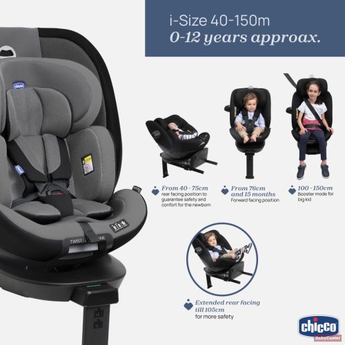 Chicco EVERONE I-SIZE 40-150cm - Grey Black