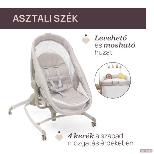 Chicco Baby Hug Armonia 4in1 bölcső, pihenőszék, etetőszék, asztali szék Mother Pearl