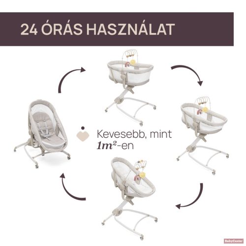 Chicco Baby Hug Armonia 4in1 bölcső, pihenőszék, etetőszék, asztali szék Mother Pearl
