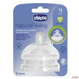  Chicco NaturalFeeling egyenes etetőcumi 4hó+ változtatható áramlás 2db 