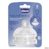 Chicco NaturalFeeling egyenes etetőcumi 6hó+ Y-vágású,pépes ételhez 2db 