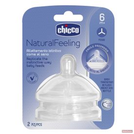   Chicco NaturalFeeling egyenes etetőcumi 6hó+ Y-vágású,pépes ételhez 2db 