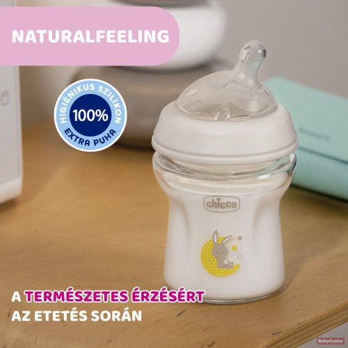 Chicco NaturalFeeling üveg 150 ml cumisüveg 0hó+ normál folyású /neutral/