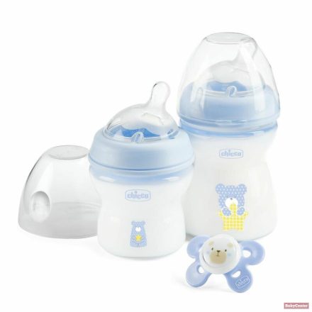 Chicco Natural Feeling cumisüveg ajándékszett 3 részes - kék