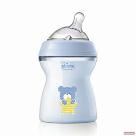   Chicco NaturalFeeling 250 ml cumisüveg 2hó+ közepes folyású /kék/