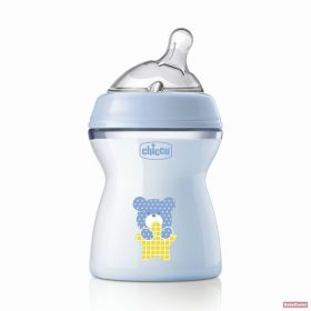   Chicco NaturalFeeling 250 ml cumisüveg 2hó+ közepes folyású /kék/