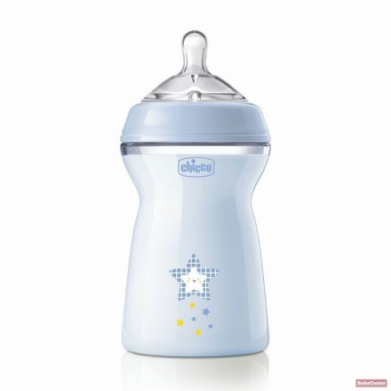 Chicco NaturalFeeling 330 ml cumisüveg 6hó+ gyors folyású /kék/