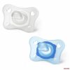 Chicco Physio Soft (MiniSoft) nyugtató szilikoncumi - kék/transzparens 0-2 hó