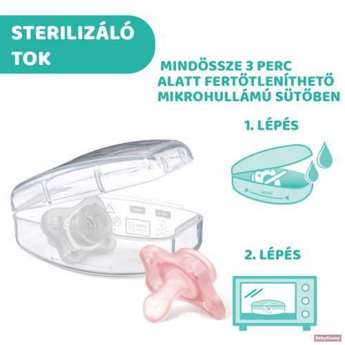 Chicco Physio Soft (MiniSoft) nyugtató szilikoncumi - kék/transzparens 0-2 hó