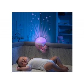   Chicco NEXT TO STARS zenélő projektor plüss macival (éjjelifény) - rózsaszín
