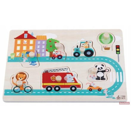 Sun Baby Studio Circus készségfejlesztő fajáték - puzzle autós #1
