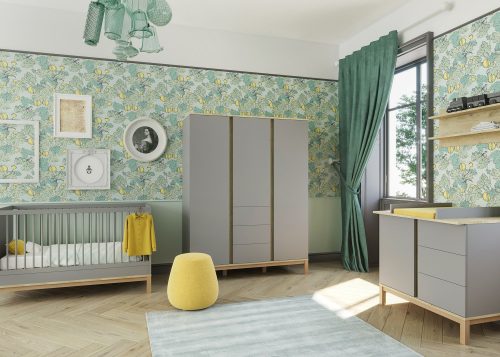 Faktum LOOP Grey&Oak komód + pelenkázó toldalék - Kifutó (utolsó dobozos darab)