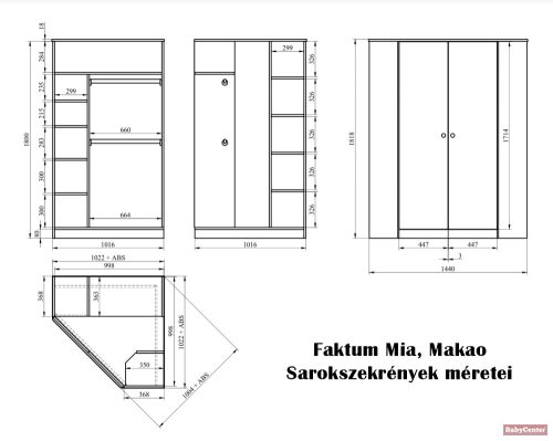 Faktum Mia PopUp sarokszekrény