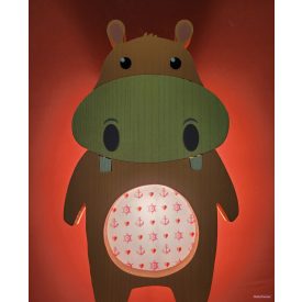 Gabeliz falilámpa - hippo
