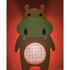 Gabeliz falilámpa - hippo