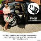 KINDERKRAFT Newly Babakocsi kombinált 3 az 1-ben - grey