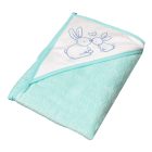 TegaBaby kapucnis pamut kifogó /törülköző/ 100x100cm - nyuszi menta