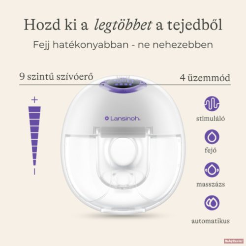 Lansinoh hordható elektromos mellszívó 4 fázisú – dupla