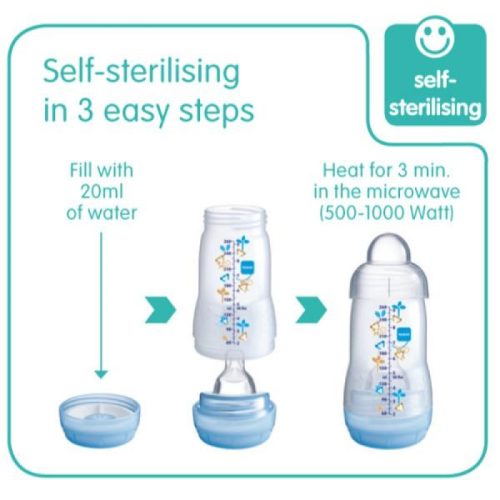 MAM anti-colic bio cumisüveg /130ml/ + ajándék játszócumi /barna/