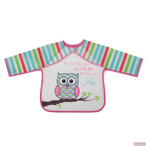Bib előke hosszú ujjas - Messy Pink