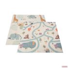 Moni GAMEZONE összecsukható járóka játszószőnyeggel, 60db labdával (120×120 cm) - szürke