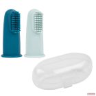 Nattou fogkefe és ínymasszírozó szilikon 2db petrolkék-vízkék