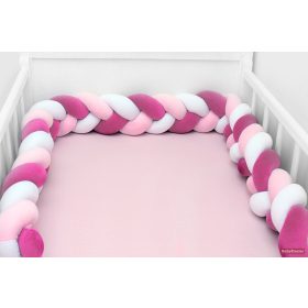 Fonott fejvédő (rácsvédő) 210cm - fehér-rózsa-pink