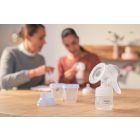 Avent kézi mellszívó Via pohárral +AJÁNDÉK 5db 180ml tejtároló edény,tetővel