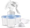 Avent kézi mellszívó Via pohárral +AJÁNDÉK 5db 180ml tejtároló edény,tetővel