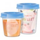 Avent tejtároló poharak 180ml via adapterrel /10db pohár + 10db tető/