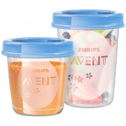 Avent tejtároló poharak 180ml via adapterrel /10db pohár + 10db tető/