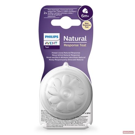 AVENT Natural Response etetőcumi 6 sűrűbb ételekhez 6hó+ (2db)