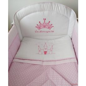   Tündér ágynemű 4 részes - Én hercegnőm rózsaszín hímzett