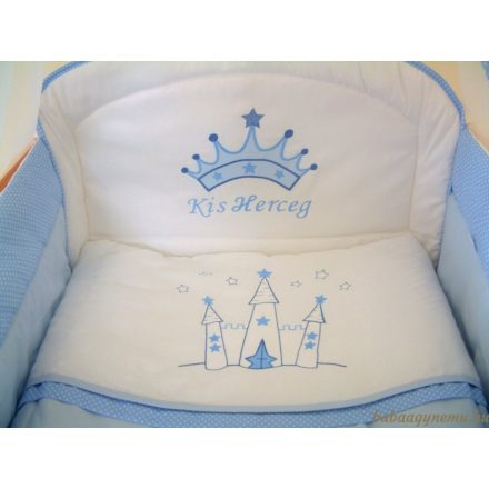 Tündér ágynemű 4 részes - Kis herceg kék hímzett