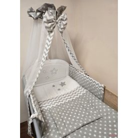 Tündér ágynemű 4 részes - szürke csillag