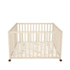 Timba fa járóka összecsukható 120x120cm /emelhető,görgős,borostyán/