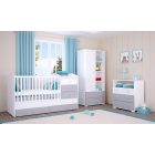 Timba Erik duplapolcos falipolc 100cm - Ezüst,fehér