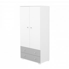   Timba Erik 2 Ajtós 2 fiókos álló szekrény - ezüst,fehér