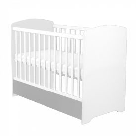   Timba Erik 60x120 - as Zárt végű Gyermekágy Ágyneműtartós - Ezüst,fehér