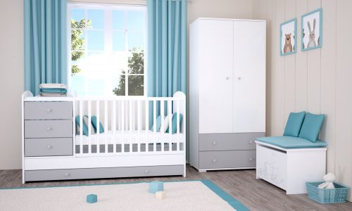 Timba Erik egyenes falipolc 80cm - Ezüst,fehér