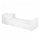 Timba Félix 5 Fiókos maxi kombi gyermekágy - Fehér